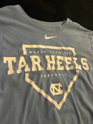 UNC Tar Heels Mens Baseball Shirt Size Small Tight Slim Fit Used Tee thumbnail 2