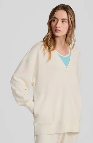 Champion Gameday Deep V Tunic Pullover Unbleached Cotton Size S NWT thumbnail 1
