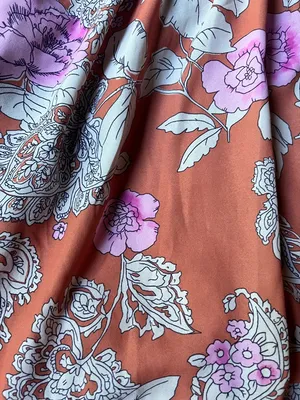 ModCloth Grace Karin Rust Floral Dress with Pink Accents thumbnail 2