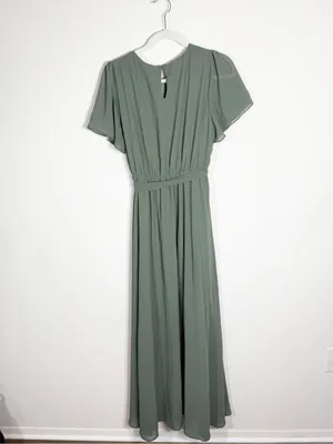 NWT Baltic Born Naomi Short Sleeve Maxi Dress Dark Sage Green Size Medium thumbnail 6