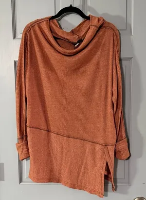 Free People We The Free Rust Cowl Neck Sweater thumbnail 1