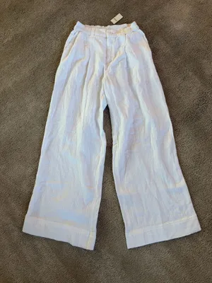 Aerie White Wide Leg Pants XS Short NWT thumbnail 2