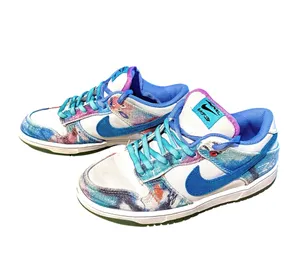 Nike x Futura Laboratories SB Dunk Low “ Bleached Aqua” Sneakers Size 7 Women thumbnail 10