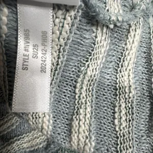 Madewell Crewneck Long-Sleeve Knit Sweater Tee Blue Horizon Stripe Size L Beachy thumbnail 12