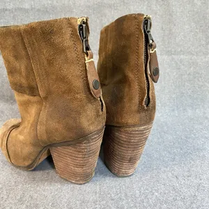 Rag & Bone Women's 37 Newbury Ankle Boots‎ Distressed Brown Suede Heeled- FLAWED thumbnail 9
