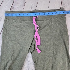 J. Crew Dreamy long-sleeve cotton pajama set XS Olive Green Pink Piping AC318 thumbnail 10