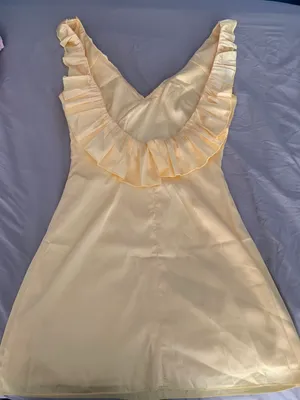 Boutique Yellow Ruffle Mini Dress Size XS thumbnail 3