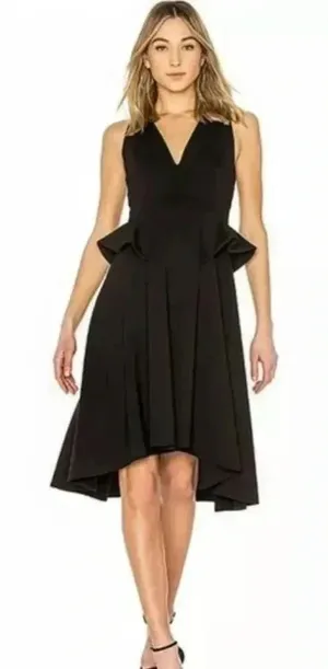 Elliatt Revolve Rapture Black Ruffle Trim V-Neck Dress Size Small NWT cocktail thumbnail 1