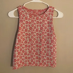 Vintage Hawaiian Floral Pink Top thumbnail 1