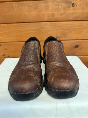 Nautilus women's brown, full-grain water-resistant leather slip-on work shoe Sz thumbnail 7