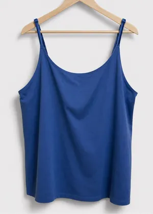 Coldwater Creek Blue Stretch Camisole Tank Top Adjustable Straps 1X Plus Size thumbnail 1