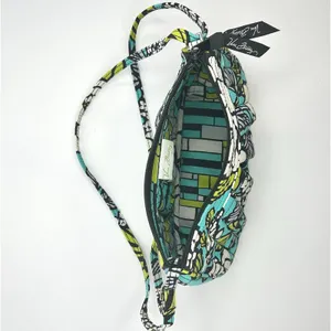 Vera Bradley Blue Floral Quilted Crossbody Bag‎ Small Adjustable Strap Boho thumbnail 6