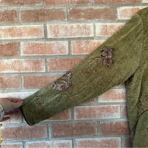 Indigo Moon Vintage Embroidered Jacket Women’s Medium Green Forest Witchy Boho thumbnail 4