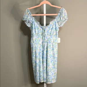 NWT Altar'd State Floral‎ Blue Yellow Dress Large 10/12 thumbnail 3