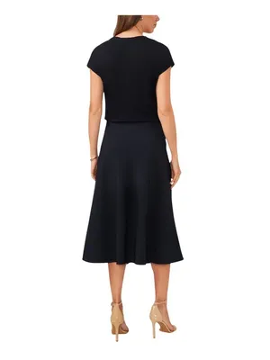 Cece Womens Bias-Cut A Line Side Zip MIDI Skirt 7054423 Night Shade Blue S thumbnail 9