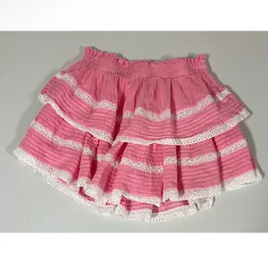 Aerie Pink White Ruffle Tier Mini Skirt Bottoms Size M 🎀✨ thumbnail 2