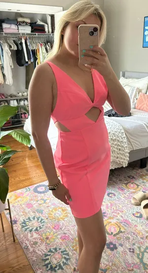 White Fox Pink Mini Dress w/ Cut Outs thumbnail 1