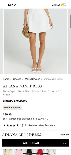 New Showpo Adiana Mini Dress Linen Square Neck A Line Dress -Medium MSRP $99 thumbnail 2