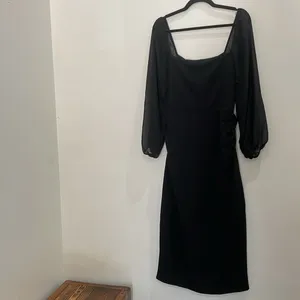 QUIZ Women's Chiffon Sleeve Scuba Crepe Midi Dress Size 8 US NWT thumbnail 11