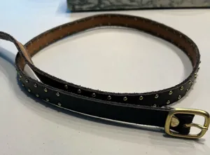Gap Black Studded Belt with Gold Buckle thumbnail 1