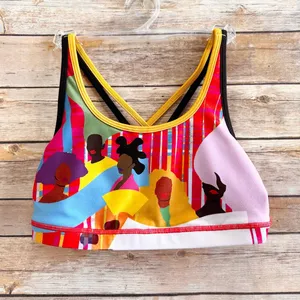 Peloton X Monica Ahanonu WITH Black History Month Strappy Sports Bra Size Small thumbnail 1