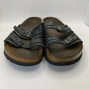 Birkenstock Womens Granada‎ Double Straps Birk Sandals Black Sz 38 US W7-flaw thumbnail 2