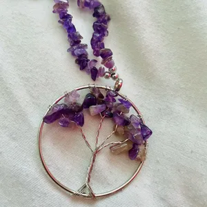 Amethyst tree of life necklace thumbnail 2