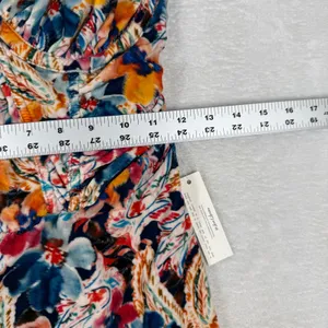 For Love & Lemons Floral Velvet Ruched Mini Dress Multicolor Small NWT thumbnail 6