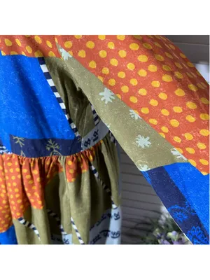 Vintage 90s boho dress patchwork hippie langenlook paisley floral 70s cottage M thumbnail 6