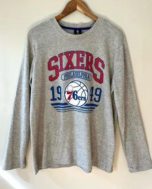VTG NFL‎ Philadelphia Sz L Pullover Fleece Sweatshirt Stretch Shirt Blouse Top thumbnail 1