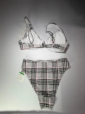 Salt + Cove Black & Pink Plaid Underwire Bikini Set thumbnail 8