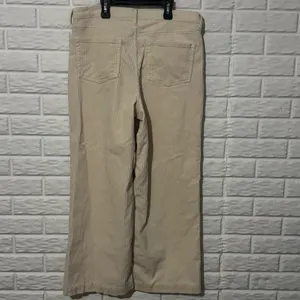 Y2K Lands' End Corduroy Baggy Wide Leg Pants Women’s 14 Cream Ivory Straight thumbnail 2