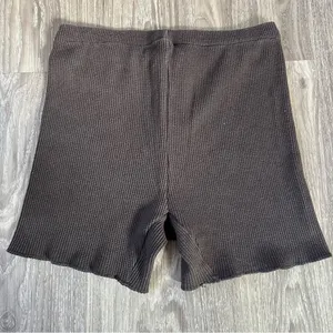 SKIMS Dark Chocolate Waffle Knit Shorts - L thumbnail 4