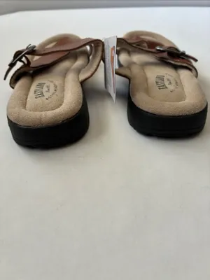 Eastland Women’s Tan Brown Buckle Comfort Slide Sandals thumbnail 4