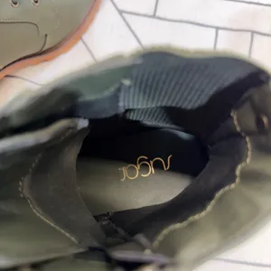 Sugar‎ Baxter Combat Boots 8.5 Olive Green Lace Up Side Zip Block Heel Lug Sole thumbnail 5