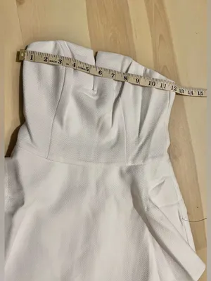 Lulus NWT XS Women White Strapless Peplum Romper Minimalist Quiet Luxury Chic thumbnail 9