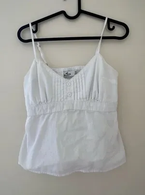 NEW - White hollister babydoll tank top size s/m thumbnail 1