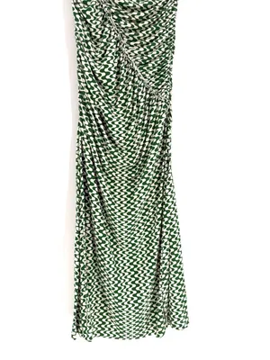 Celandine for Anthropologie The Gabbie Strapless‎ Ruched Green Maxi Dress L thumbnail 4