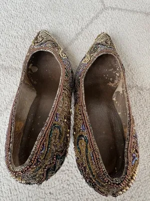 Vintage Valerie Stevens Beaded Paisley Heels Statement / Costume Theatre 7 thumbnail 7