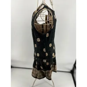 Free People Black Gold Tapestry Sleeveless Mini Dress Pockets Size 8 thumbnail 8