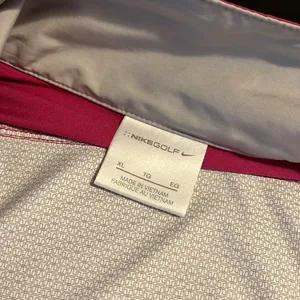 Nike Golf Pink Quarter Zip Pullover Jacket‎ Womens XL White Contrast Windbreaker thumbnail 6