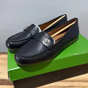 Kate Spade New York‎ Camilla Black Pebbled Leather Loafer Tan Sole sz 9.5B NIB thumbnail 3