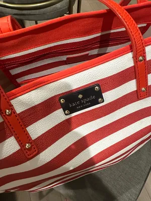 Kate Spade Red‎ and white large tote bag thumbnail 4