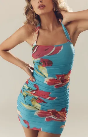 Anthropologie AFRM Bonnie Halter Square-Neck Mini Dress Size XL thumbnail 3