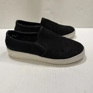 Vionic Shoes Womens 7.5 Black Leather Perforated Slip On Comfort Casual Sneakers thumbnail 2