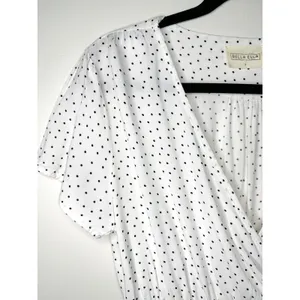 Bella Ella White Black Polka Dot Faux Wrap Dress Rayon S‎ Summer Wedding Guest thumbnail 7