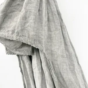 Muche et Muchette Womens 100% Linen Lace Lagenlook Tiered Boho Maxi Skirt OS thumbnail 7