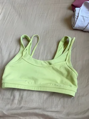 Lululemon Double Strap Sports Bra Light Lime Yellow thumbnail 2