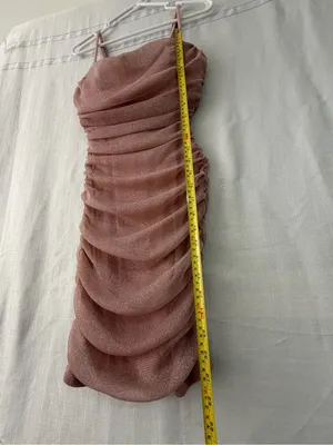 Inspired Hearts Pink Sparkly Ruched Draped Bust Women’s Mini Dress size M(E73) thumbnail 6