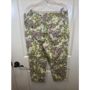 Code Bleu Aimee Crop Women's Jeans Capri Floral Denim Size 14/31 Cottage thumbnail 4